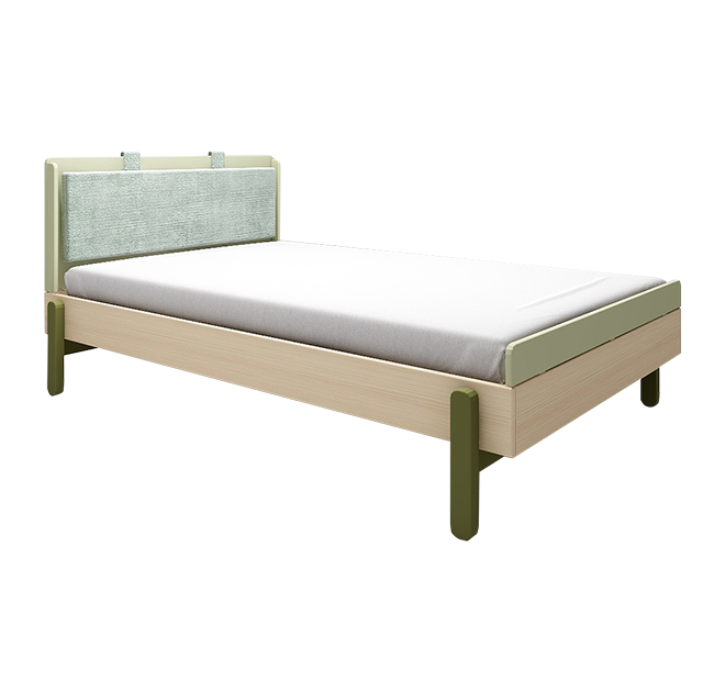 POPSICLE 单人床配绿色软靠垫120cm